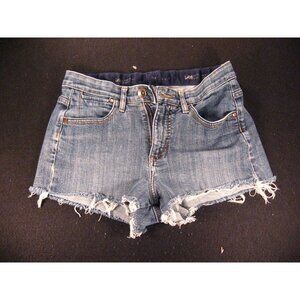 Lee CUTOFF JEANS SHORTS Womans 8M Blue Denim Cut Off COMFORT WAIST BAND STRETCH